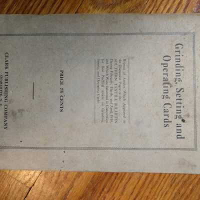 Grinding, Setting and Operating Cards "Michael A Rafter"