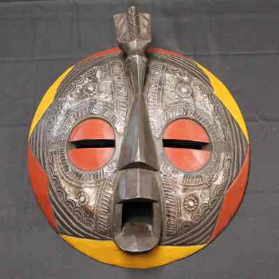 Round Yellow and Red Mask