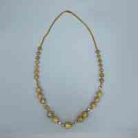 Bead Necklace with Gilt-Metal Curb Chain and Scroll Spacers - Image 2