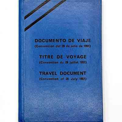 Refugee travel document (1951 Convention "Geneva passport"), issued by Spain to Francisco de Jesús Rivera Figueras (Paquito D'Rivera)