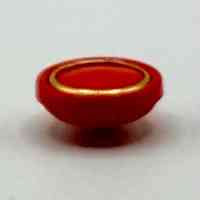 Set of Six Round Shank Buttons — Red with Gold-Tone Rim - Image 3