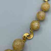 Bead Necklace with Gilt-Metal Curb Chain and Scroll Spacers - Image 5