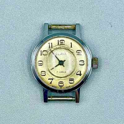 "Slava" (Слава) wristwatch head, 7 jewels — no strap