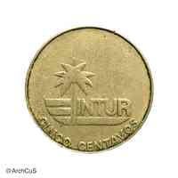 Cuba INTUR 5‑centavos tourist coin, 1981 (Polymita snail)