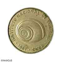 Cuba INTUR 5‑centavos tourist coin, 1981 (Polymita snail) - Image 3