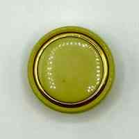 Set of Six Round Shank Buttons — Green with Gold-Tone Rim - Image 2