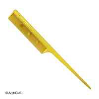 Plastic rat-tail comb, yellow
