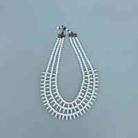Czech White Glass-Bead Multi-Strand Bib Necklace - Image 2