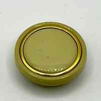 Set of Six Round Shank Buttons — Green with Gold-Tone Rim - Image 3