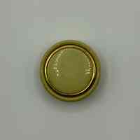 Set of Six Round Shank Buttons — Green with Gold-Tone Rim - Image 4