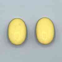 Pair of clip-on earrings, yellow oval cabochons