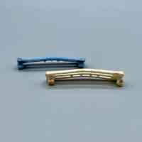 Pair of barrette clip-bodies (arched slotted bars, hinge pin/spring missing) - Image 3