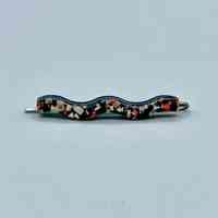 Confetti-lucite hair clip, dark ground (bobby-pin style)