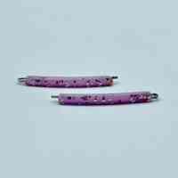 Confetti-lucite bobby pins, lilac ground