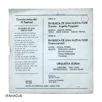 7″ single — En busca de una nueva flor (theme song of the XI World Festival of Youth and Students), Argelia Fragoso / Orquesta EGREM (Areíto 45-7053), jacket and disc - Image 2