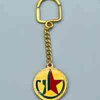 Souvenir keychain (llavero), emblem of the joint Cuban-Soviet space flight (Intercosmos / Soyuz-38)