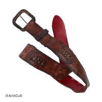 Brown leather belt with buckle