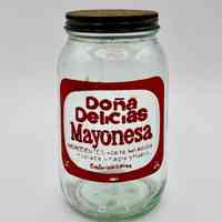 "Doña Delicias" mayonnaise (mayonesa), glass jar with lid