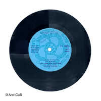 7″ single — En busca de una nueva flor (theme song of the XI World Festival of Youth and Students), Argelia Fragoso / Orquesta EGREM (Areíto 45-7053), jacket and disc - Image 3