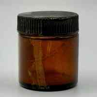 Amber Glass Apothecary / Cosmetic Jar with Black Bakelite-Style Screw Cap, 30 ml Capacity - Image 3