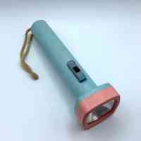 Pocket flashlight (torch) — marbled blue plastic with pink bezel - Image 2