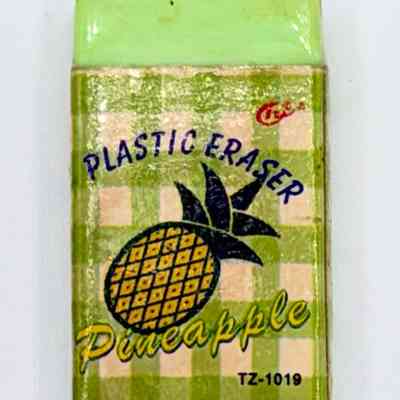 Plastic Eraser, "Pineapple" (TZ-1019), with Printed Paper Sleeve and Cellophane Wrapper
