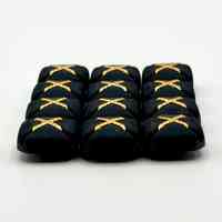Set of twelve matching square buttons, black with golden "X" motif - Image 2