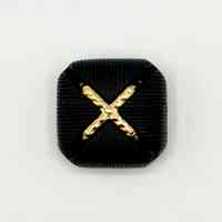 Set of twelve matching square buttons, black with golden "X" motif - Image 4