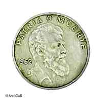 Cuba 40‑centavos coin, 1962 (Camilo Cienfuegos)