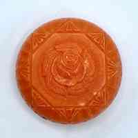 Decorative molded-plastic soap box — orange