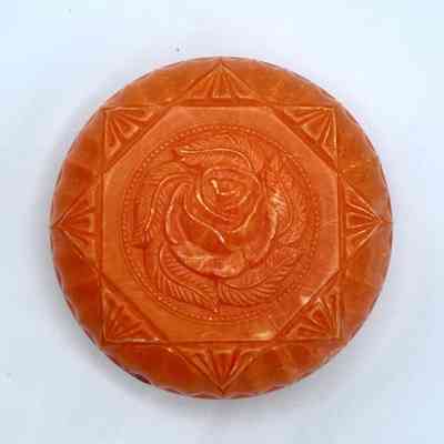 Decorative molded-plastic soap box — orange