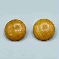 Pair of clip-on earrings, turned wood domes
