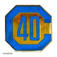 Octagonal "C40" enamel lapel pin