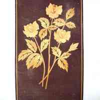Straw-marquetry wall picture, floral bouquet (roses)
