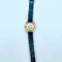 "Zaria" (Заря) wristwatch, gilt with date, 22 jewels, on black strap - Image 2