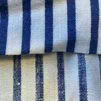 Blue striped linen fabric
