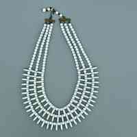 Czech White Glass-Bead Multi-Strand Bib Necklace - Image 3