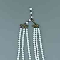 Czech White Glass-Bead Multi-Strand Bib Necklace - Image 4