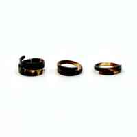 Tortoiseshell (carey) coil wrap ring (wide)