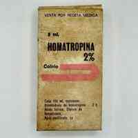 Homatropina 2% eye drops (colirio), boxed bottle with dropper