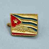 Cuban flag enamel pin commemorating the yacht Granma