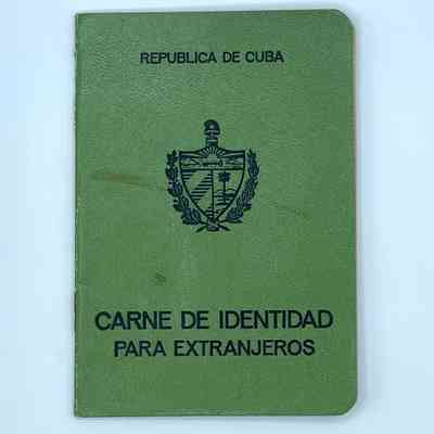 Identity card for foreigners ("Carné de Identidad para Extranjeros"), Republic of Cuba
