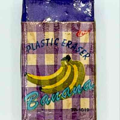 Plastic Scented Eraser, "Banana" (TZ-1019), with Printed Paper Sleeve and Cellophane Wrapper