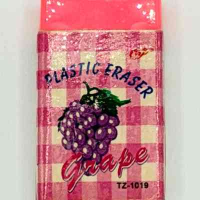 Plastic Scented Eraser, "Grape" (TZ-1019), with Printed Paper Sleeve and Cellophane Wrapper
