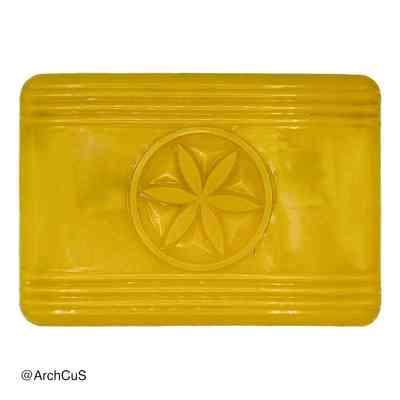 Molded-Plastic Two-Part Soap Box (Jabonera) with Rosette Motif – Yellow