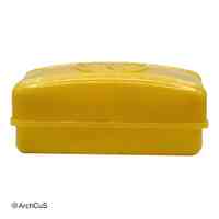 Molded-Plastic Two-Part Soap Box (Jabonera) with Rosette Motif – Yellow - Image 2
