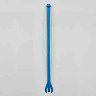 Drink stirrer (ball-and-trident) — blue