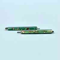 Confetti-lucite hair pins (green, pair), on plain card
