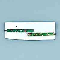 Confetti-lucite hair pins (green, pair), on plain card - Image 2