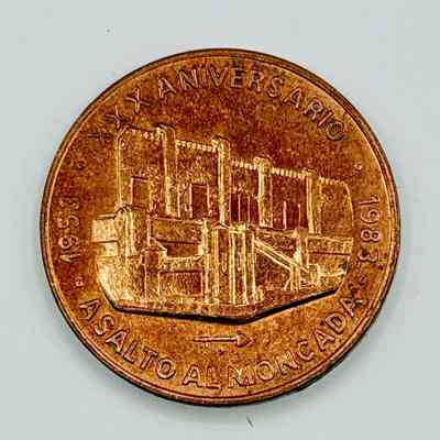 Bronze commemorative medal, 30th anniversary of the Asalto al Moncada (1953–1983) — Moncada Barracks / Granjita Siboney